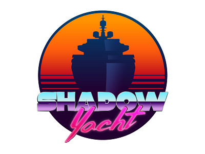 shadow yacht illustration stickermule vector