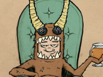 Krampus colored. christmas illustration krampus monster