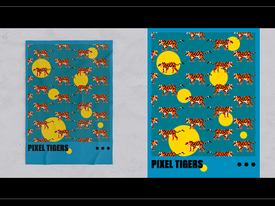 pixel tigers adobe illustrator animals design graphic design illustration poster tiger