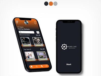 UI DESIGN MOBILE APP HOME CARE MECHANICAL app design graphic design ui