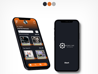 UI DESIGN MOBILE APP HOME CARE MECHANICAL app design graphic design ui
