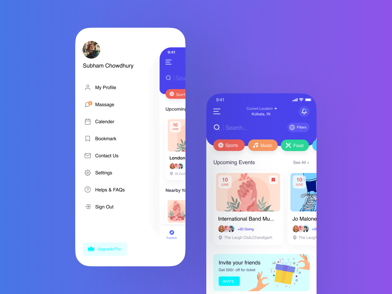 Event Planner by Subham chowdhury on Dribbble