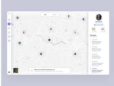 🚚 Delivery Manager App app clean delivery desktop desktop app distance drivers manager map maps minimal modern navigation route track