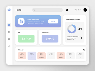 Dashboard Page Sistem Pendaftaran Sidang TA