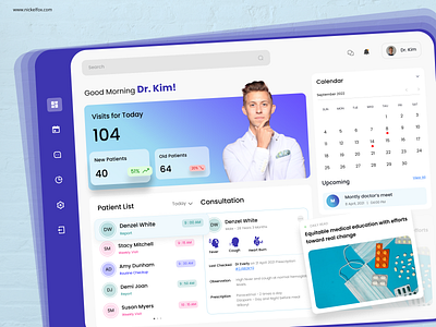 Medical Dashboard calendar colour dashboard design doctor healthcare history hospital interface management medical medicine patient telemedicine treatment ui uiux wellness