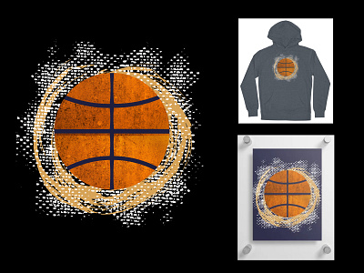 Around the Rim basketball graphic basketball hoop art basketball illustration grunge basketball sports fan sports graphic art sports illustration sports room art