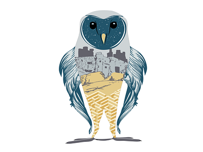 Magic Dance barn owl art fantasy owl labyrinth magic owl mystic owl night owl illustration owl hand drawing owl symbolism spirit animal spiritual design