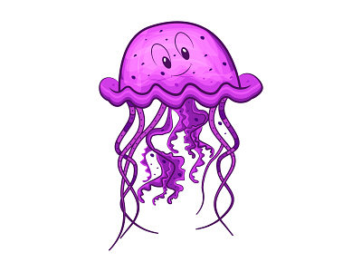 Jelly fish vector illustration for children's book