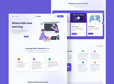 Online learning website design education landing page online learning ui ui design website design