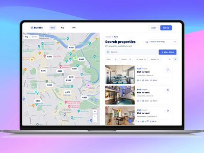 Search with map website design