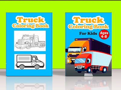 Truck Coloring Book Cover amazon kdp coloring book cover design ebook cover fantasy book cover illustration kindle cover paperback cover
