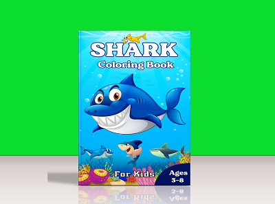 Shark Coloring Book Cover Design amazon kdp coloring book cover design ebook cover fantasy book cover illustration kindle cover paperback cover