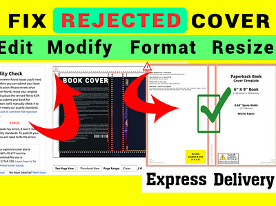 Fix error or Rejected Book Cover amazon kdp book formatting ebook cover edit error fix formatting illustration kindle cover manuscript modify paperback cover resize