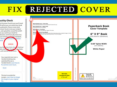 Fix Rejected Book Cover amazon kdp ebook cover ebook formattting edit error fix formatting ingram spark kindle cover modify paperback cover resize