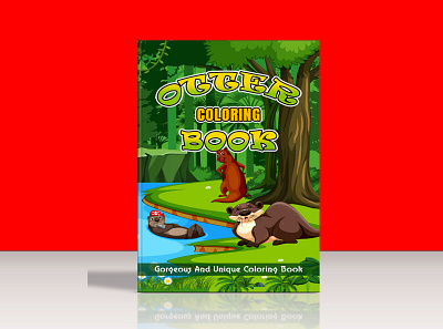 Otter Coloring Book Cover Design amazon kdp children illustration coloring book cover ebook cover fantasy book cover illustration kids activity book kindle cover paperback cover
