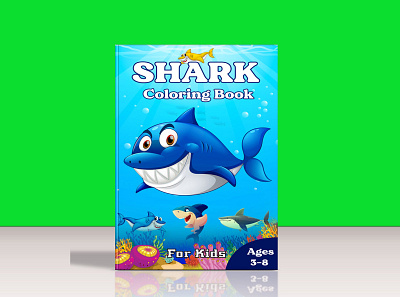Shark Coloring Book Cover Design amazon kdp amazon kindle children book cover coloring book cover ebook cover illustration kids activity book kindle cover paperback cover toddler book