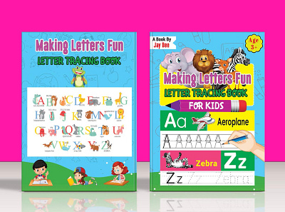 Letter Tracing Book Cover Design amazon kdp children book cover coloring book cover ebook cover illustration kids activity book kindle cover paperback cover toddler book