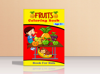 Fruits Coloring Book Cover Design amazon kdp amazon kindle children book cover coloring book cover ebook cover illustration kids activity book kindle cover paperback cover