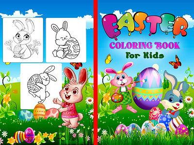 Easter Coloring Book Cover Design