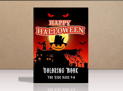 Halloween Coloring Book Cover Design amazon kdp amazon kindle book cover design children book coloring book cover ebook cover illusrtation kids activity book kindle cover paperback cover