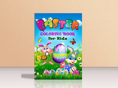 Easter Coloring Book Cover Design amazon kdp amazon kindle book cover design children book coloring book cover ebook cover illustration kids activity book kindle cover paperback cover