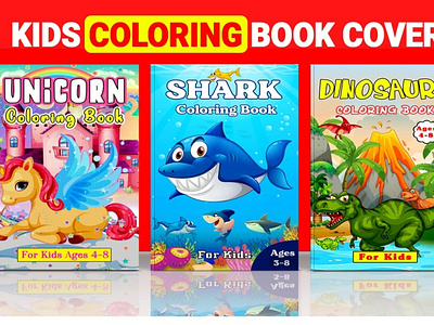 Children Coloring Book Cover Design amazon kdp amazon kindle book cover design children book colorful book coloring book cover ebook cover illustration kindle cover paperback cover