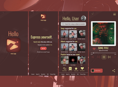 Music App app design dailyui design music app typography ui ux