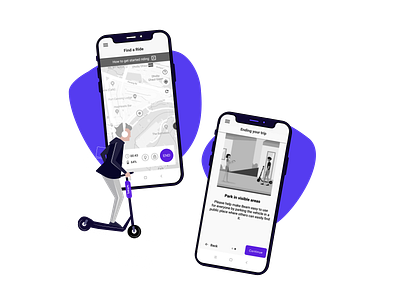 Mobility app UX/UI design: mockups