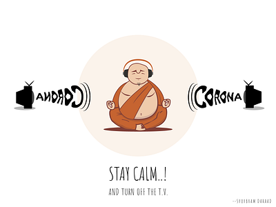 Chill Monk adobe coronavirus design illustration minimal