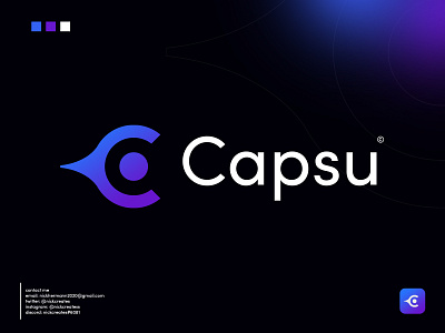 Capsu Logo Design brand branding c design identity illustration logo logo design ui vector