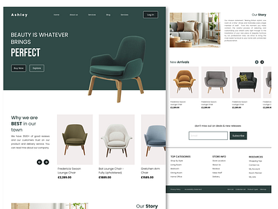 Furniture Store Landing Page app design branding design furniture store graphic design landing page ui user interface webdesign