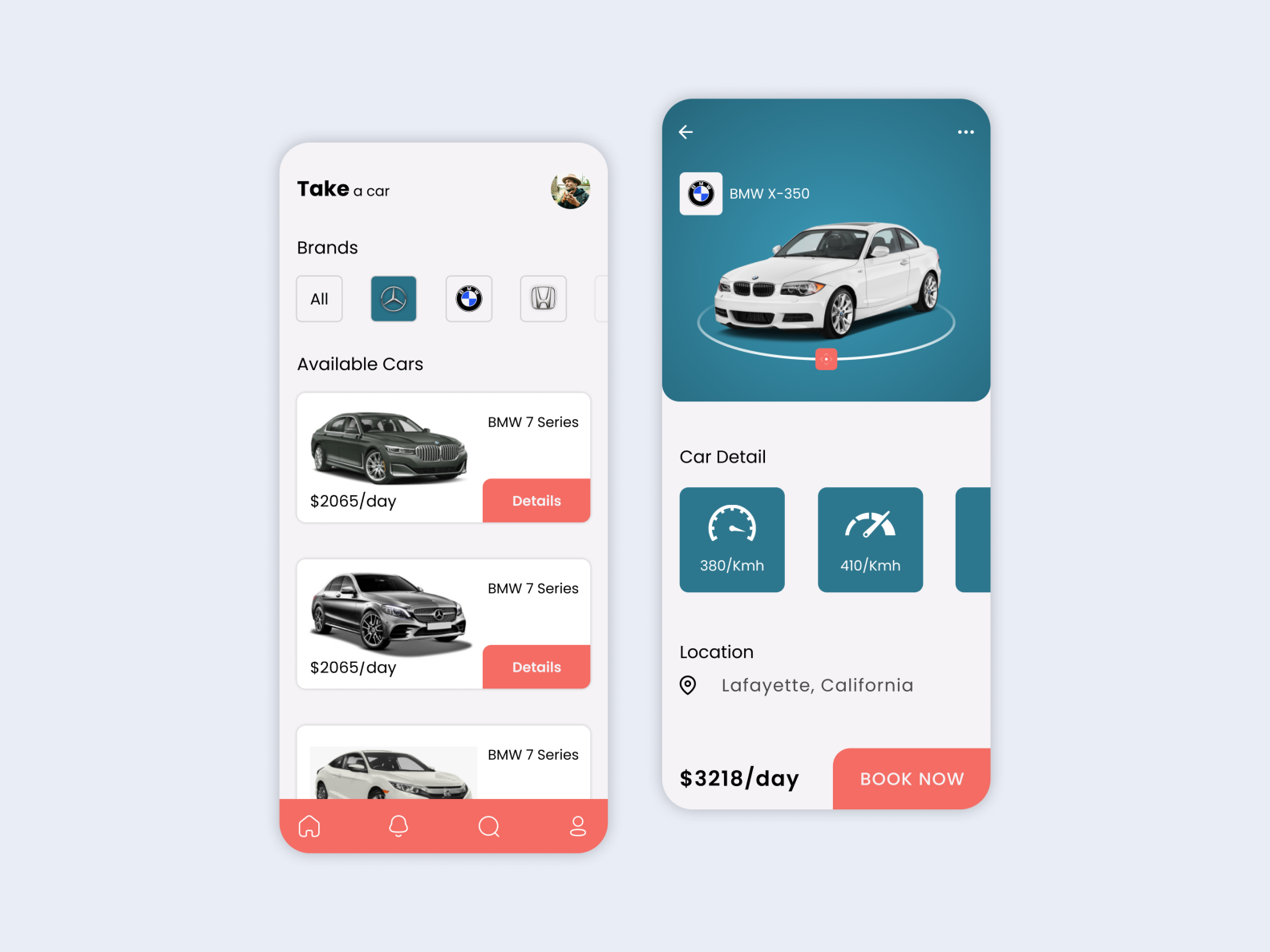 Car App UI by Qurban Ali on Dribbble