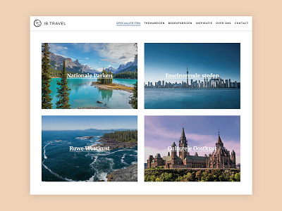 Overview page of a travel destination webdesign