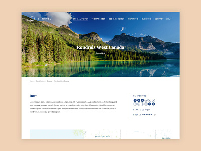 Travel example photograhy webdesign