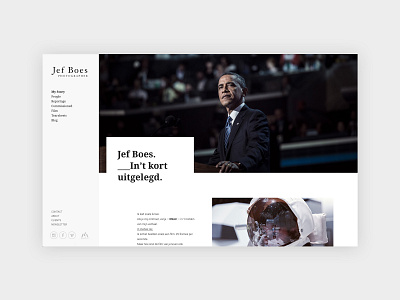 Jef Boes website - His story photographer typography webdesign