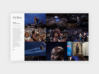 Jef Boes website - Reportage page photographer photoshop webdesign