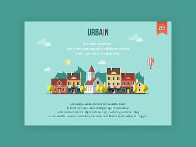 Part of the homepage for Urbain illustration webdesign