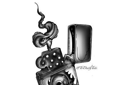 Ghost rider lighter custom design customtattoo greywork procreate tattoo