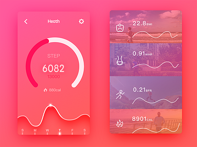 Daily UI# 01，About Heath app fit heath mobile sport step ui ux