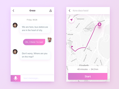 Daily UI# 02，Chat&GPS app chat gps map ui