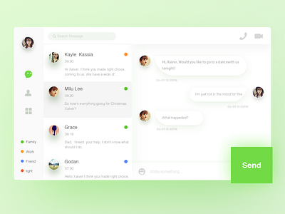 Daily UI# 03，a pc APP app cards chat message pc ui ux