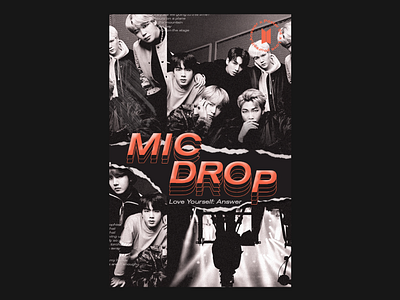 BTS x Mic Drop bts design designer graphic design kpop poster poster design typography