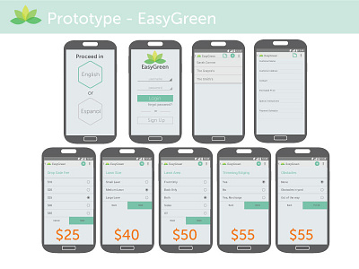 Easygreen android app mobile app design prototype ui ux wireframe