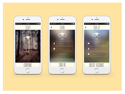Scout App 001 dailyui mobiledesign signupscreen