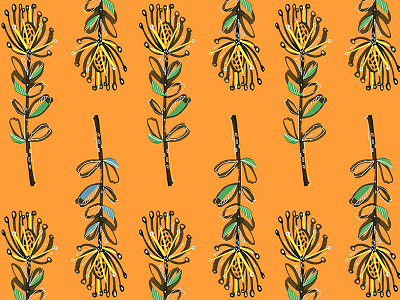 Leucospermum Pattern collage design illustration pattern