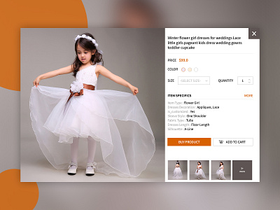 E-commerce site product popup design ecommerce design fashion kidsdress photoshop design