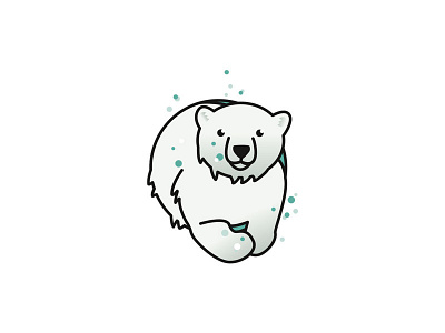 Round polar bear animal circle cute digital illustration polar bear round roundanimals vector