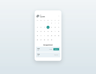 Daily UI #038 / Get appointment daily ui