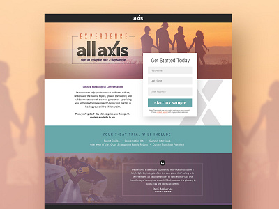 All Axis Landing Page design form landing page ui