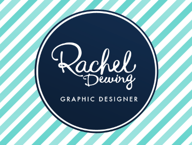 Rachel Dewing - Graphic Design branding custom lettering logo name navy rachel stripes type